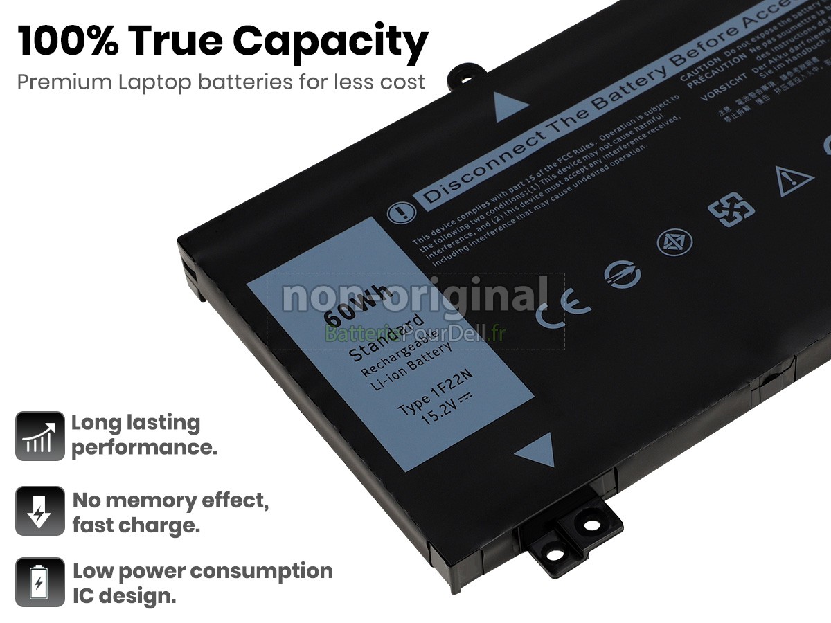 4 cellules 60Wh batterie pour pc portable Dell P40E001