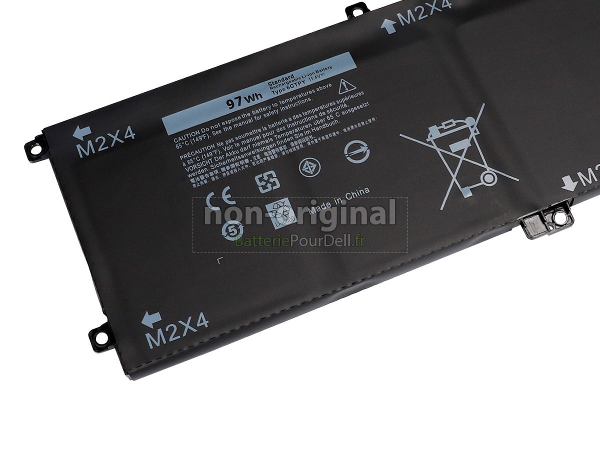 6 cellules 97Wh batterie pour pc portable Dell XPS 15-9560-D1645