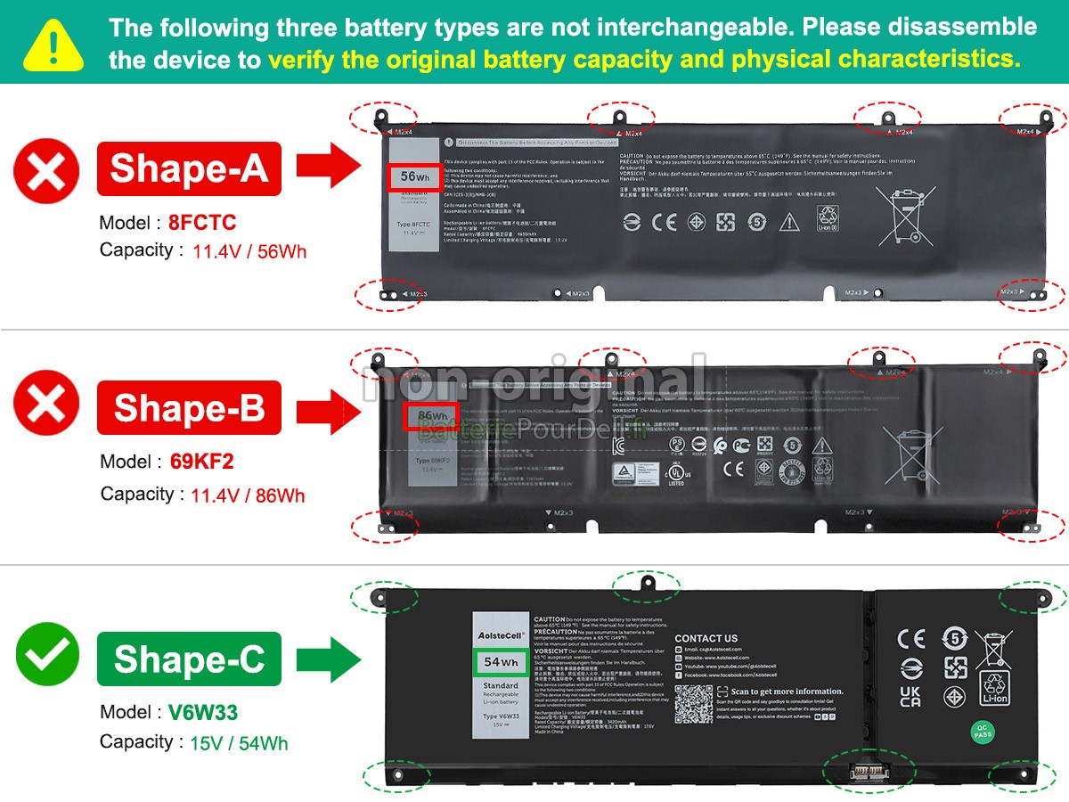 batterie pour pc portable Dell P106F