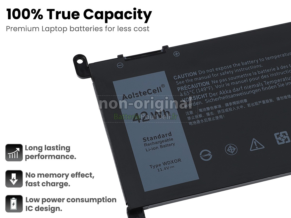 3 cellules 42Wh batterie pour pc portable Dell Inspiron 13 5379 2-IN-1