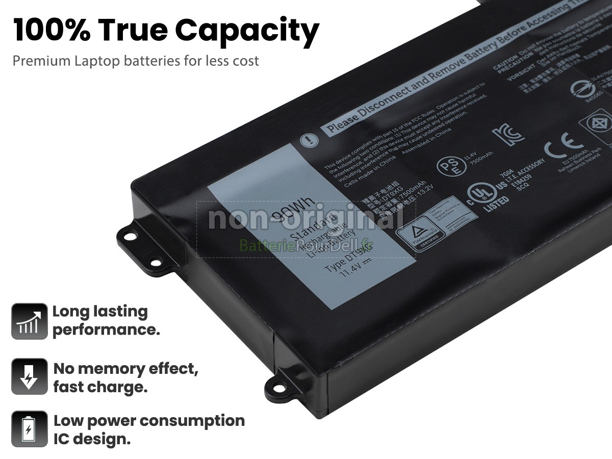 6 cellules 90Wh batterie pour pc portable Dell Alienware AREA-51M
