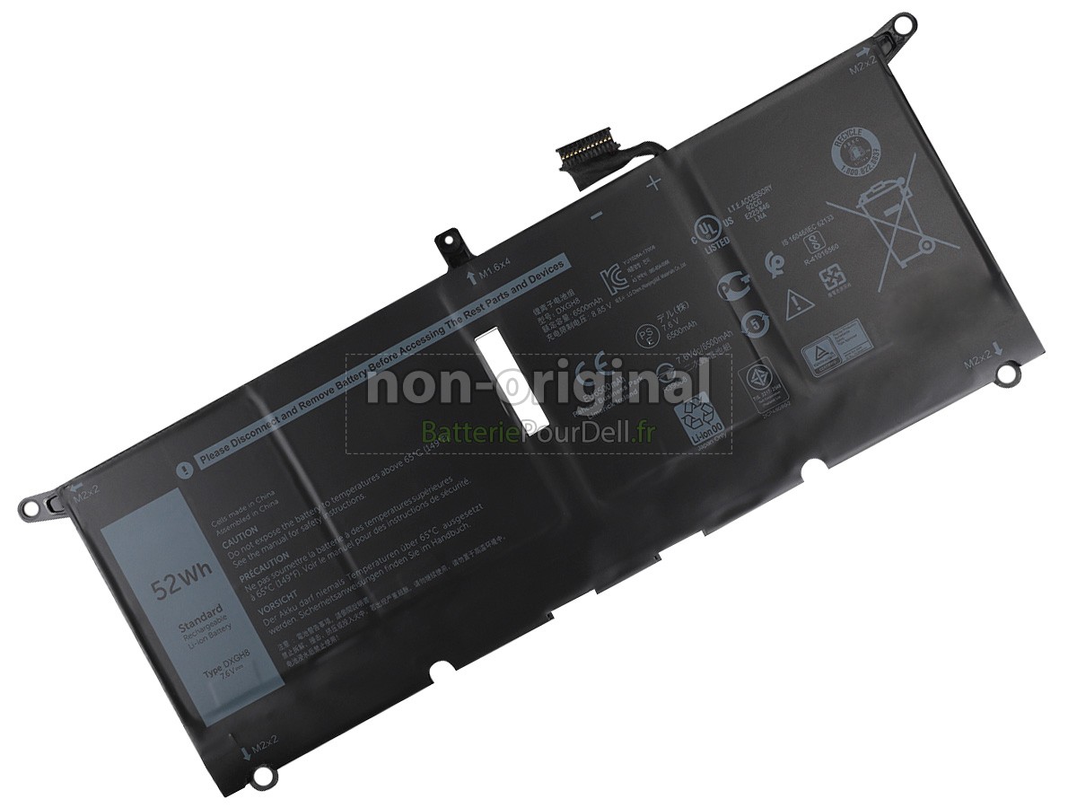 4 cellules 52Wh batterie pour pc portable Dell XPS 13-9370-D1905TG