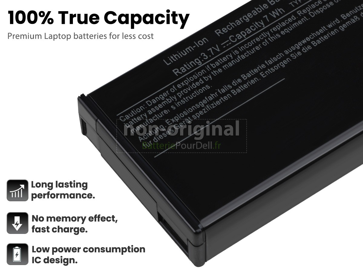 2 cellules 7Wh batterie pour pc portable Dell U8735