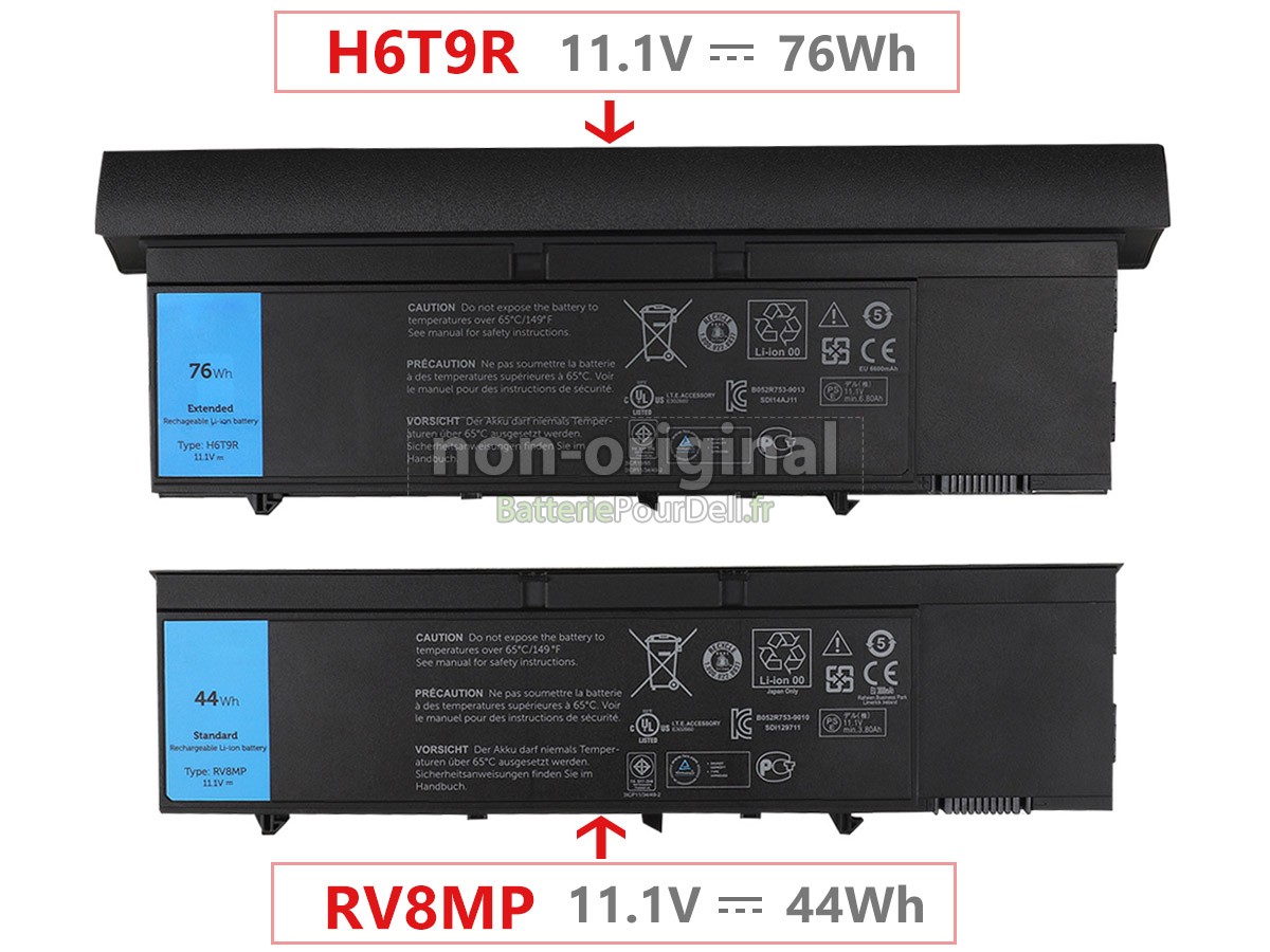 9 cellules 76Wh batterie pour pc portable Dell 37HGH