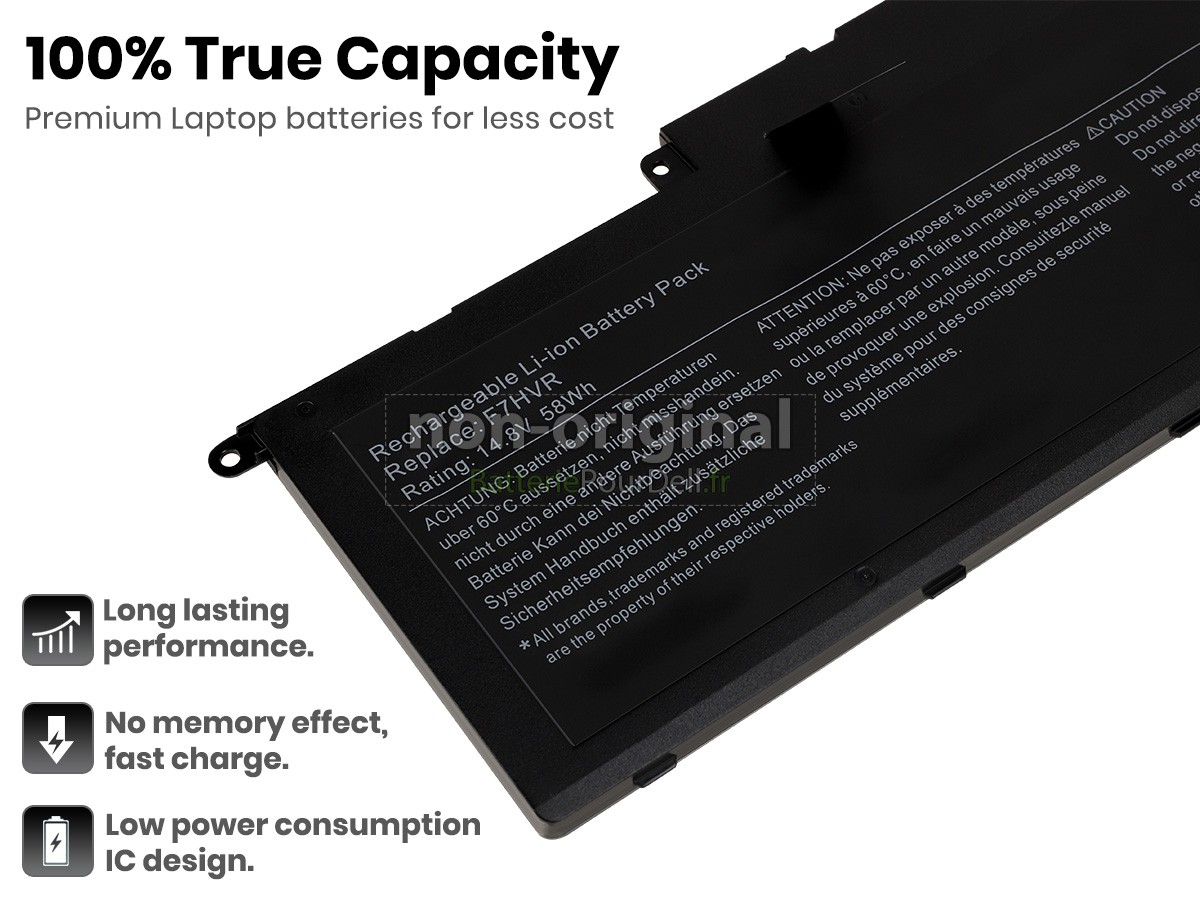 4 cellules 58Wh batterie pour pc portable Dell 89JW7