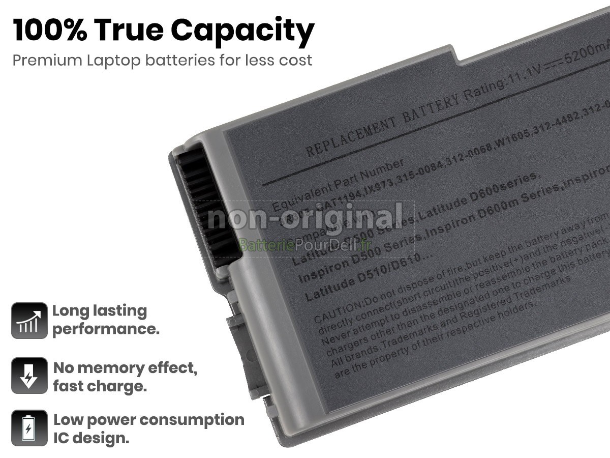 6 cellules 4400mAh batterie pour pc portable Dell 1X793A00