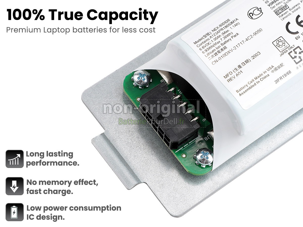 2 cellules 6.93Wh batterie pour pc portable Dell EQUALLOGIC PS6610