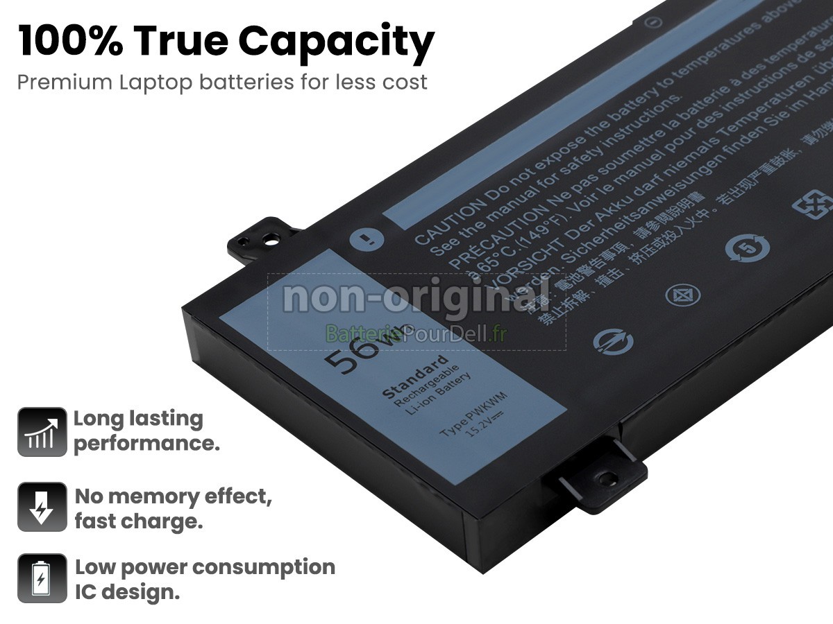 4 cellules 56Wh batterie pour pc portable Dell Inspiron 7467