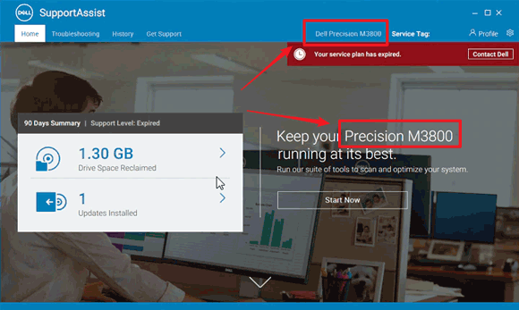 Ouvrez l'application Dell SupportAssist pour Windows